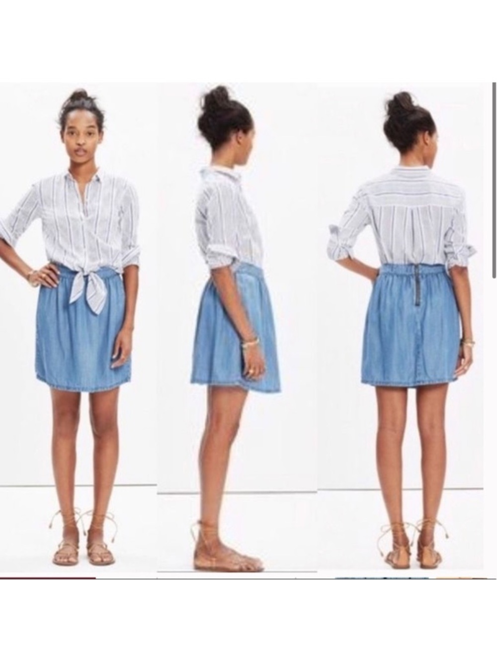 Madewell Light Blue Chambray Mini Skirt